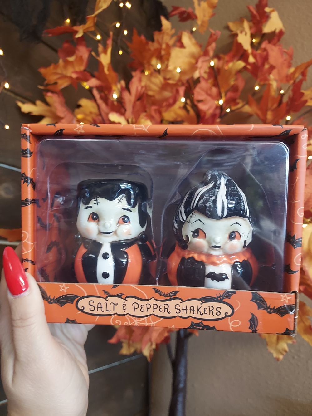 Halloween Kids Costume Salt & Pepper Shaker Set - Orange & Black